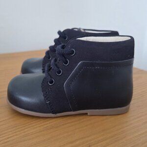 Jacadi Navy leather booties boots size 19